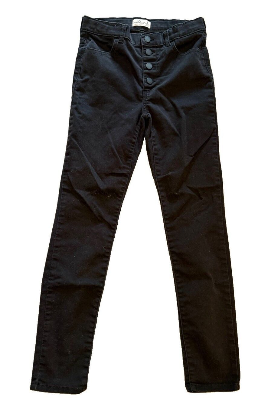 Jordache Super Skinny Jeans Girls 14 Black High Rise Stretch Retro Y2K